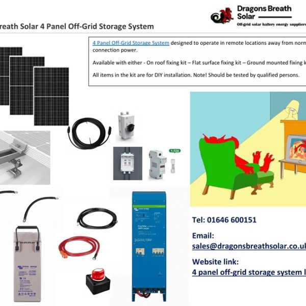 4 panel domestic off-grid power system 230vac