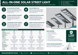 Dragons Breath Solar all in one solar street light overview