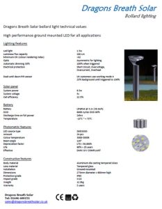 Solar bollard lighting for UK locations