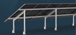 Single post ground mounted solar panel fixing system