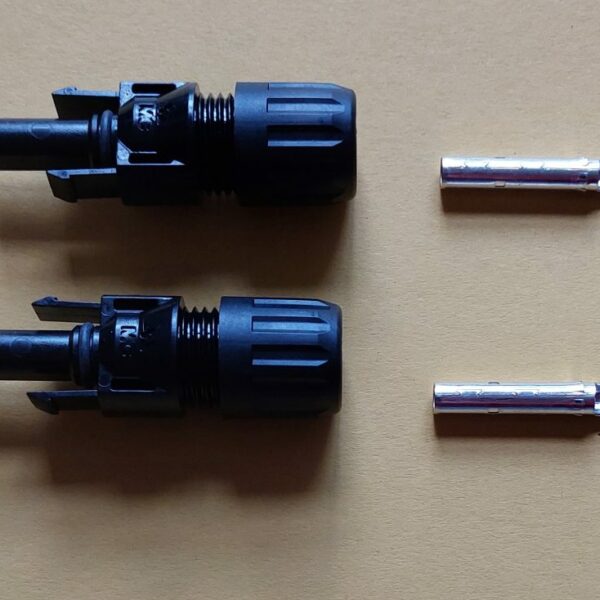 MC4 female solar cable couplings for safe DC panel connections for all conditions indoors or outside uses in all weather