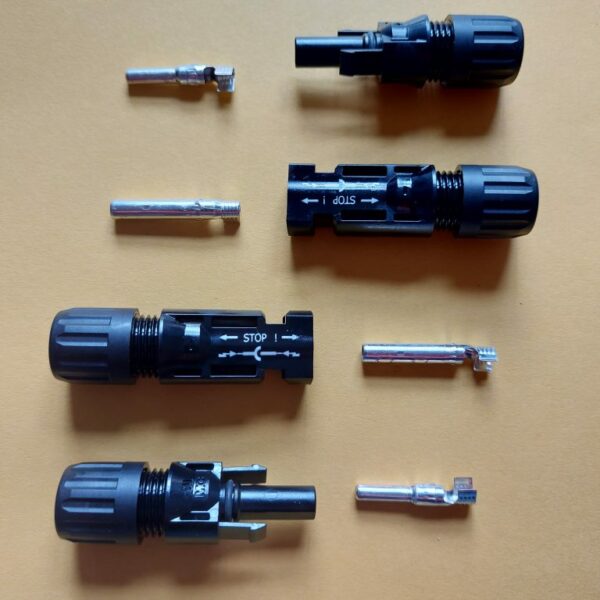 MC4 male solar cable couplings for safe DC panel connections for all conditions