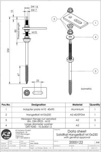 Rafter fixing screws specification 
