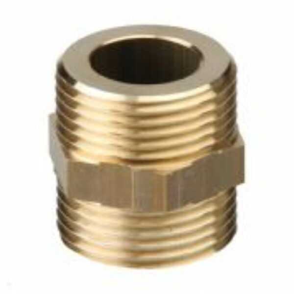 Solar thermal flat faced barrel nipple, for connecting corrugated tube