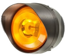 Solar powered amber flashing light unit