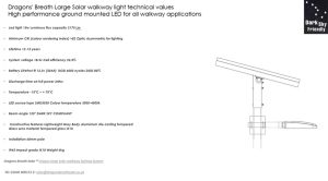 Large walkway solar lighting spec