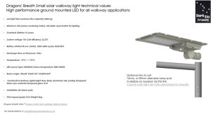 Small walkway solar lighting spec