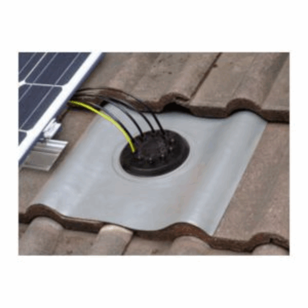 PV panel lead slate for watertight insertion of cables into roof or home