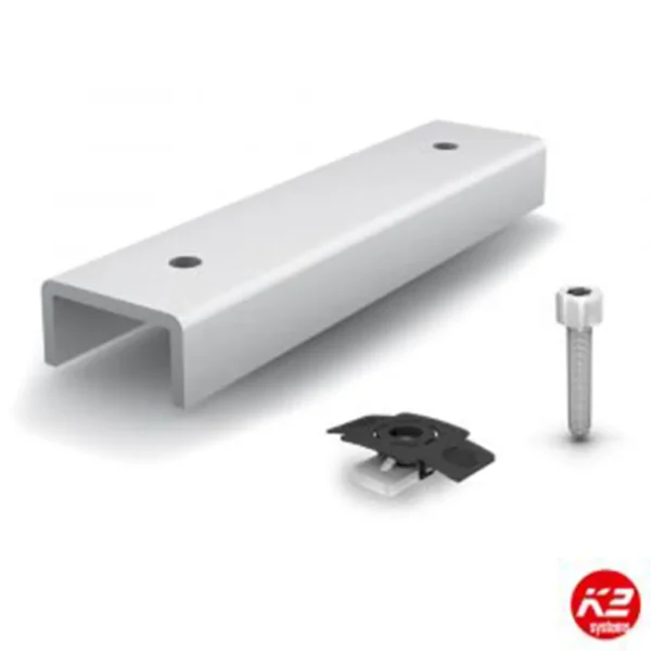 K2 d dome rail connector for secure connection of two adjoining pieces