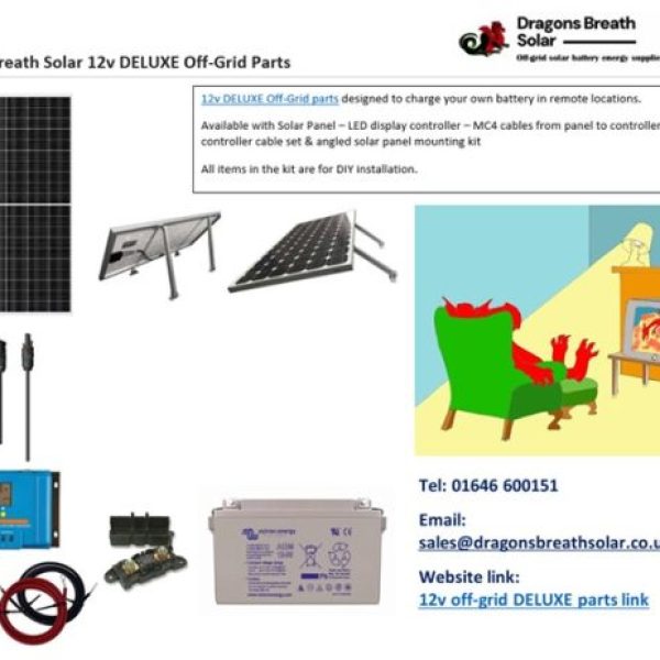 Deluxe 12v off-grid solar panel kit