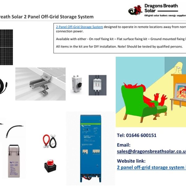 2 panel domestic off-grid power system 230vac