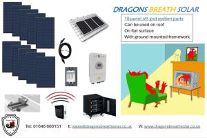 10 panel off-grid solar PV component battery storage parts for on for, ground mounted or flat surface fixing kit