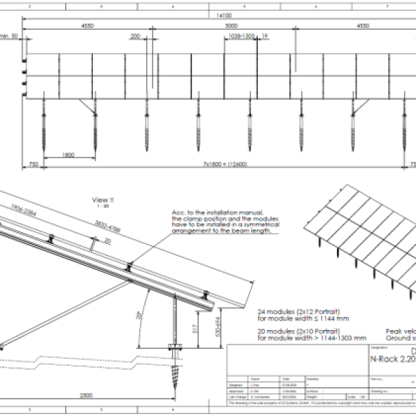 N rack ground screw installation K2 P-Rack System