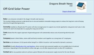 Dragons Breath Solar off-grid news 2026