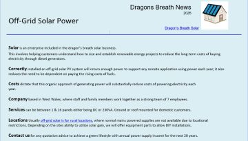 Dragons Breath Solar off-grid news 2026
