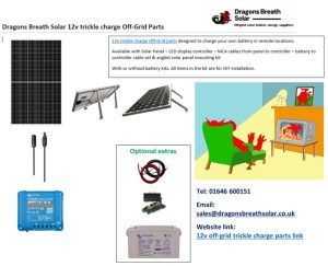 Trickle charge off-grid battery system with our without AGM super cycle battery pack